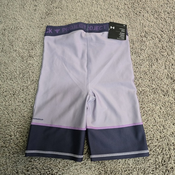 NEW Under Armour Project Rock Compression Bike Shorts Womens XS Purple $50 - Picture 2 of 6